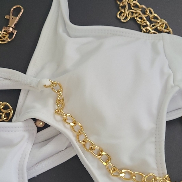 Swimwear beachwear one-piece chain high waist cut - Picture 8 of 9